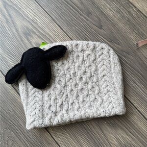 Cozy Gray Knit Hat with Black Accent